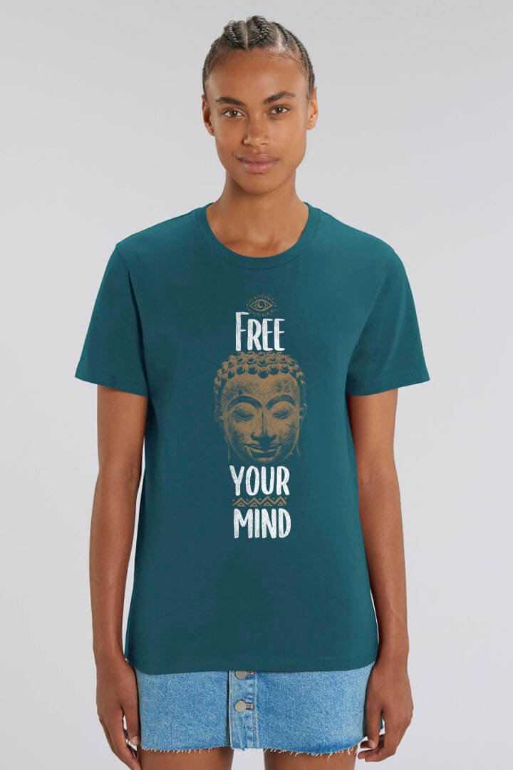 Buddha T-Shirt als perfekte Geschenkidee für Yoga- und Meditationsliebhaber petrol