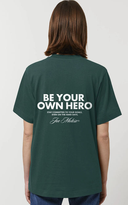 Hochwertiges 100% Bio-Baumwoll-Gewebe des Hero Motivation T-Shirts grün