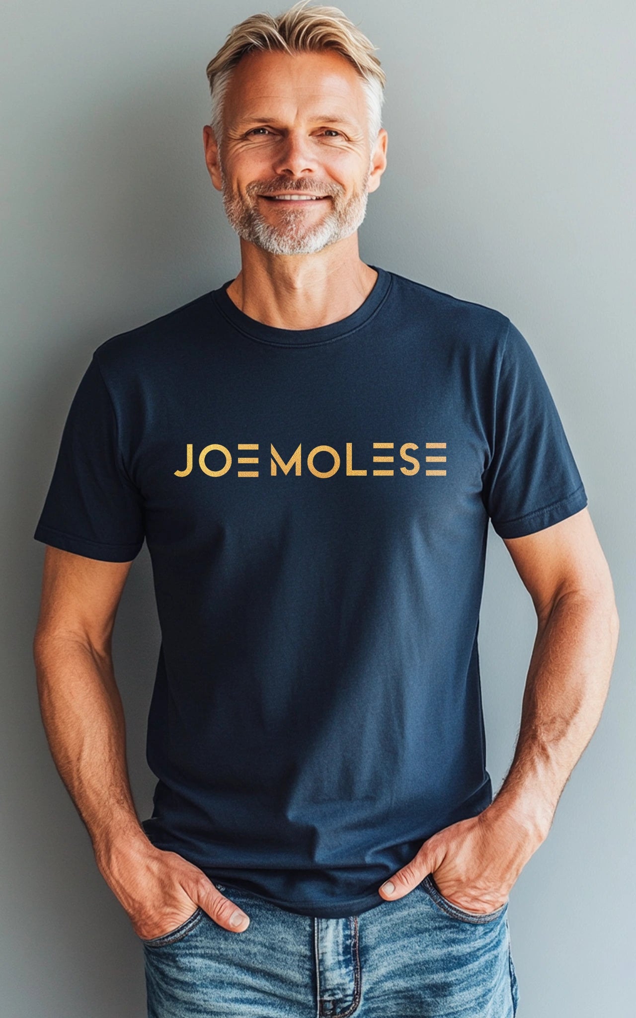 navy blue joe molese basic logo tee navy blau