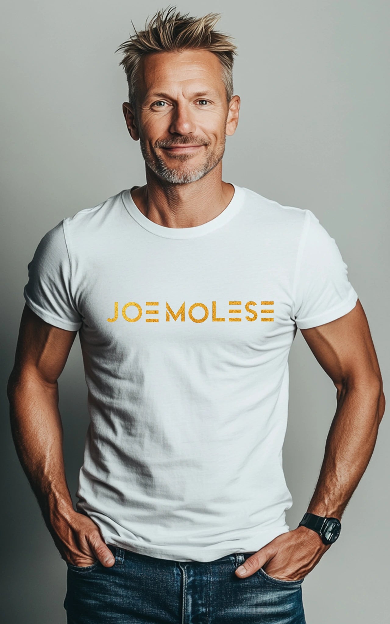 white joe molese basic logo tee weiß 