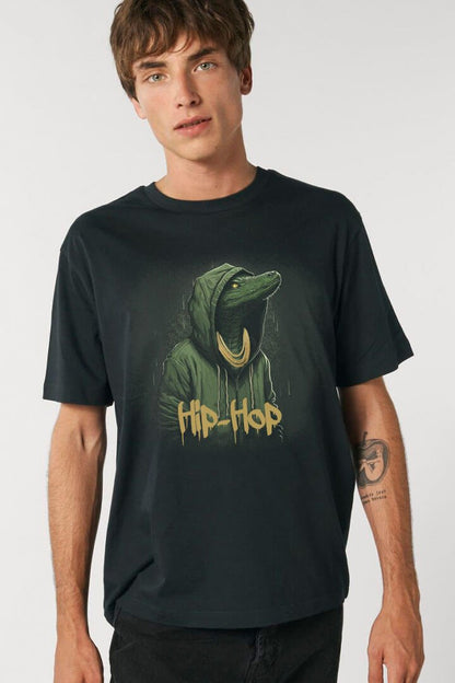 Unisex T-Shirt Hip-Hop Croc Krokodil Print schwarz